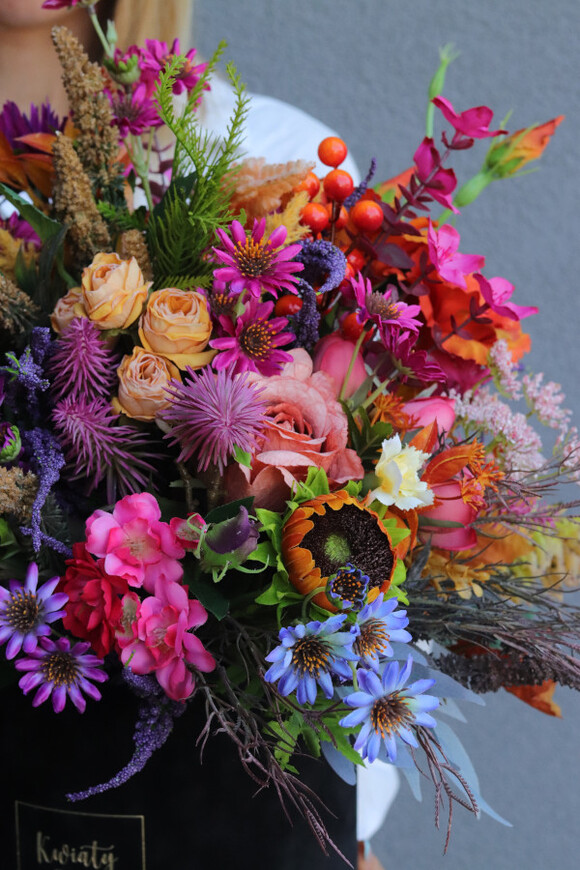 Jesienny Dom Krysi, welurowy flowerbox jesienny