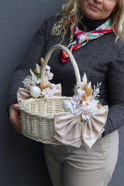 Kokarda Creama, dwustronnie dekorowany koszyczek wielkanocny, wys.32cm