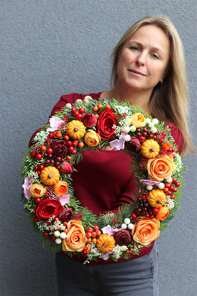 Orangina 2, jesienny wianek na drzwi