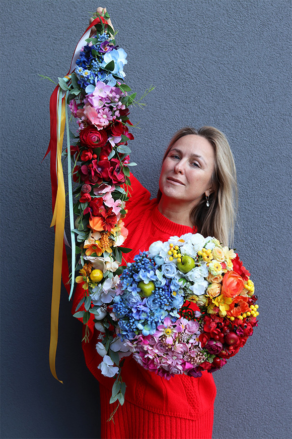 Tęczowy Ogród 4, dekoracyjny wianek na drzwi