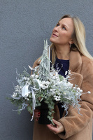 Pod Zimowym Lasem, stroik świąteczny z sową