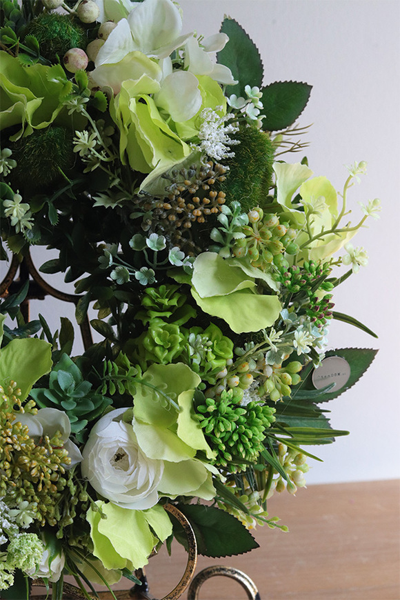 Zieleń to Życie, biało-zielony wianek na drzwi