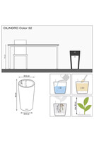 Cilindro, donica z nawadnianiem, piaskowy brąz