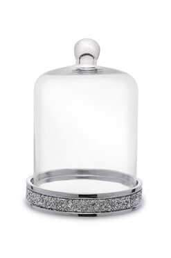 elegancka Patera Glamour Silver, wys.28,5cm