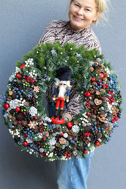 świąteczny wianek Dziadek do Orzechów Exclusive, śr.55cm