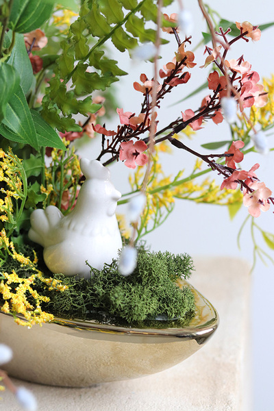 Gerrte, stroik wielkanocny w złotej donicy, wym.60x50x45cm