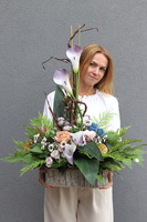 Kerreya, nowoczesna kompozycja nagrobna w skrzynce, wym.93x70cm