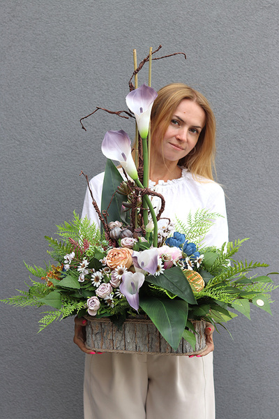 Kerreya, nowoczesna kompozycja nagrobna w skrzynce, wym.93x70cm