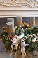 Nature House, adwentowy wianek stroik na żywym spodzie