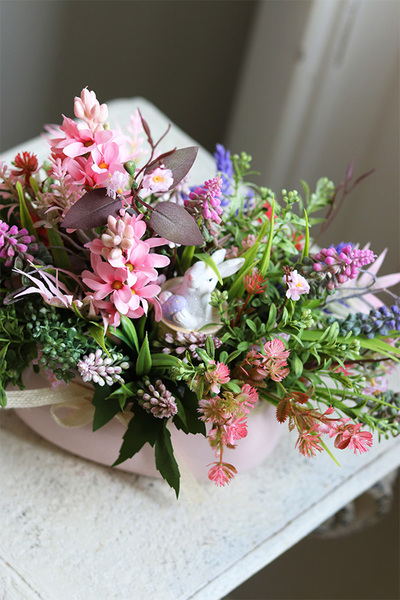 Wielkanoce Ozdoby, różowy stroik wielkanocny