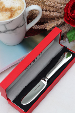 OD RĘKI posrebrzany nożyk do masła, Bertona, dł.17cm   