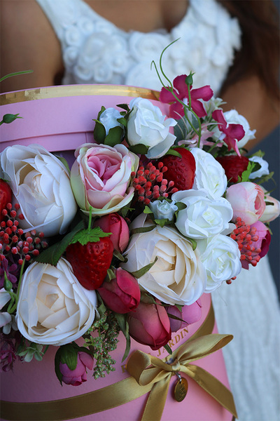 Candy, flowerbox z pokrywką, wys.37cm