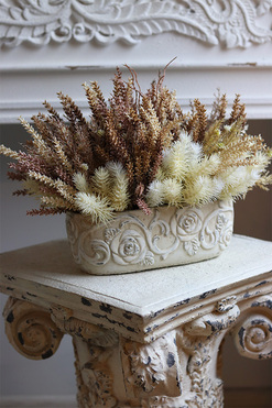 Wrzosy Beige 2, kompozycja kwiatowa w donicy, wym.26x42cm