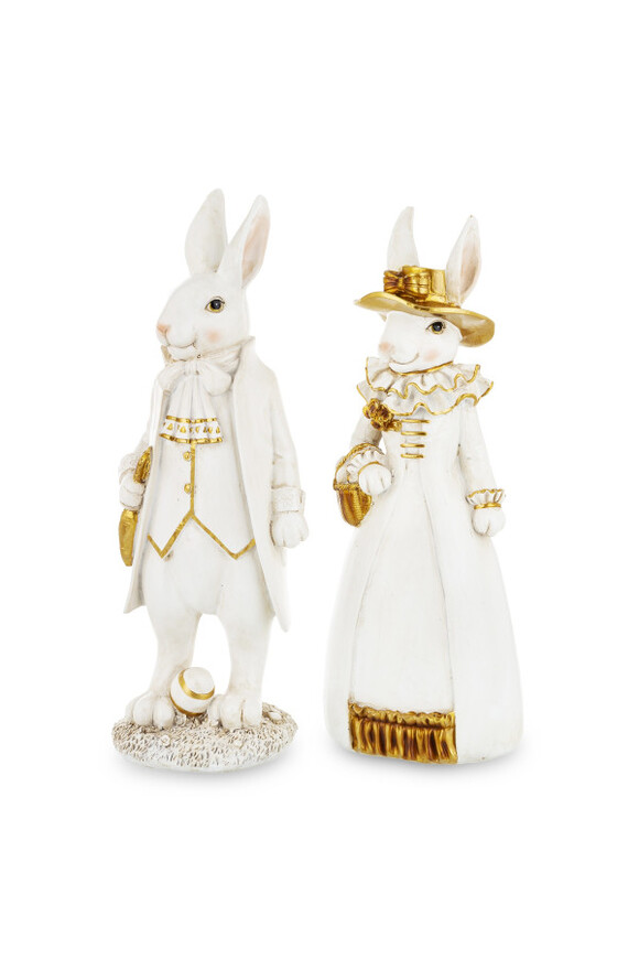 Bunny Cottage Gold figurka wielkanocna zajączek