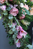 Julena Pink, girlanda nagrobna / pogrzebowa z kallami, dł.125cm 