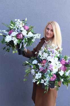 Nerasa, komplet dekoracji nagrobnych, kompozycja + bukiet 