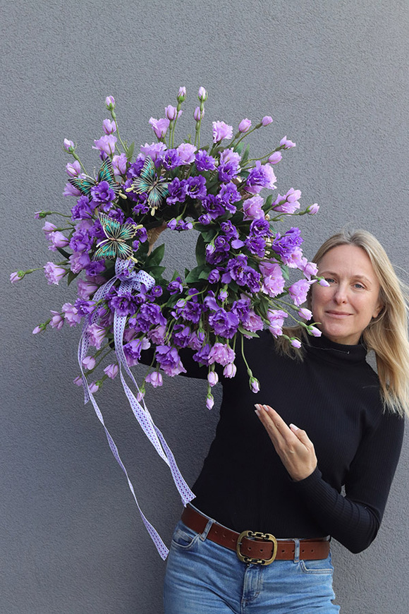 Motyle Violetty, fioletowy wianek na drzwi