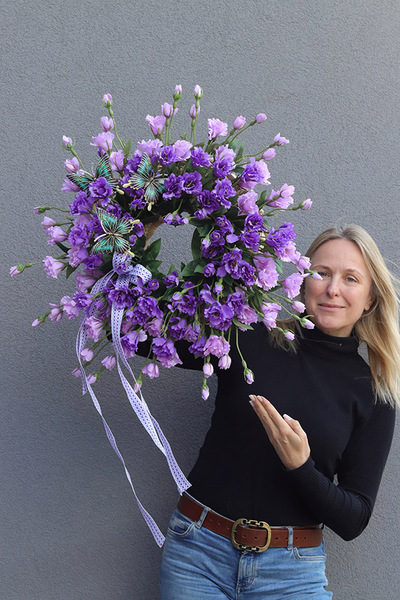 Motyle Violetty, fioletowy wianek na drzwi