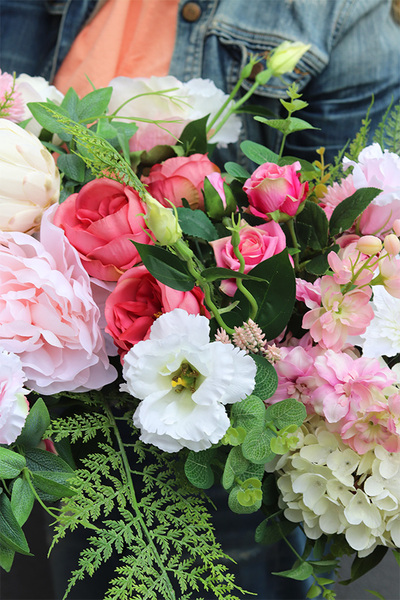 Malediwy Pink, różowa girlanda na stół, dł.140cm 