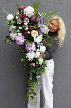 Lerre, kompozycja nagrobna w plastikowej misie, dł. 115cm