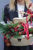 Świąteczny Ren, wysokiej jakości stroik świąteczny, wym.45x55cm