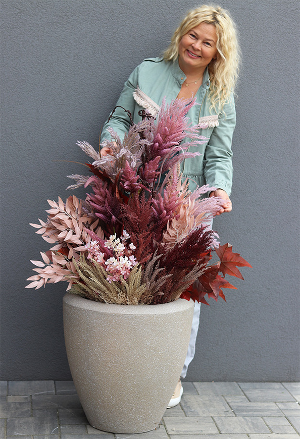 Wrzosowisko Creme Fall, komplet 2 jesiennych dekoracji