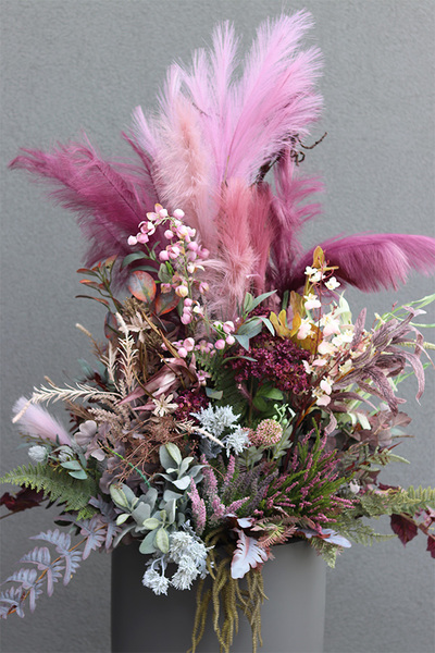 Wrzosowisko, dekoracja jesienna w donicy fiberglass