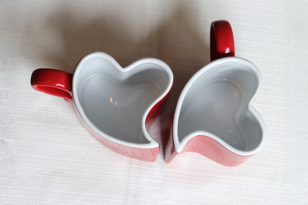 Love, kubek serce czerwone