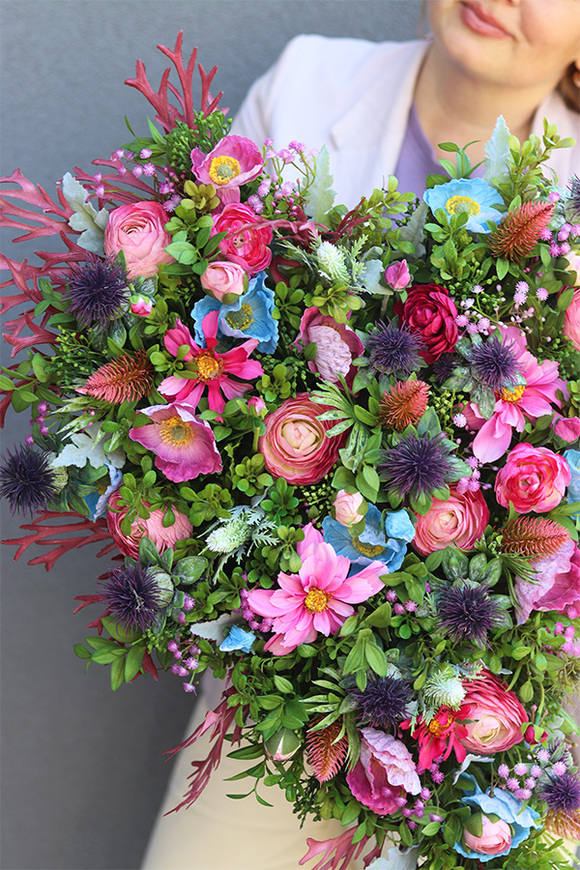 Serce Latem, kolorowa dekoracja nagrobna