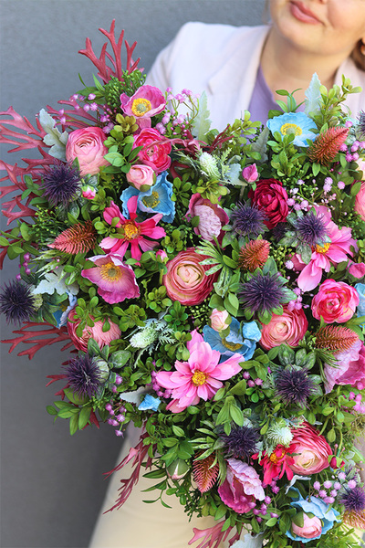 Serce Latem, kolorowa dekoracja nagrobna