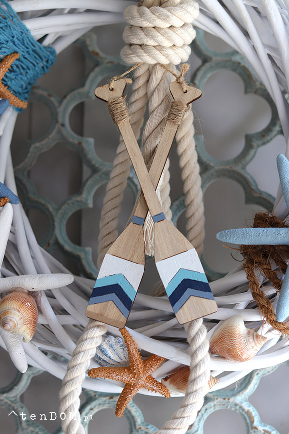 Wiosła, marynistyczny wianek do powieszenia na drzwiach