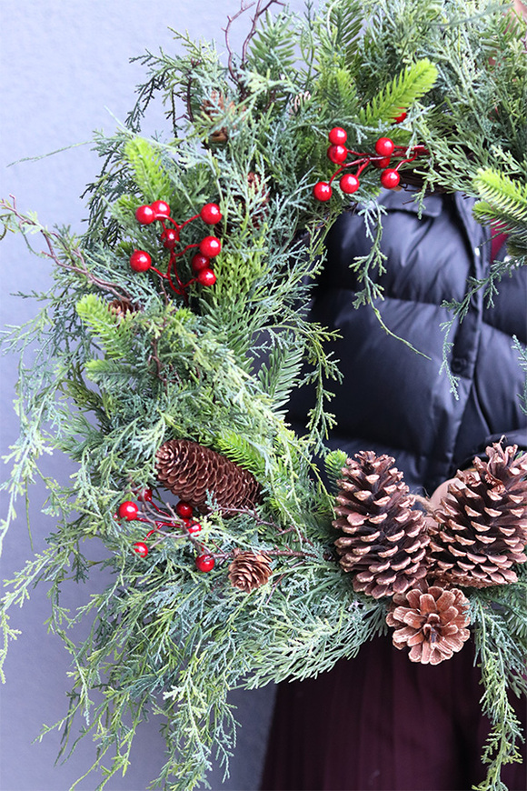 Christmas Green, zimowy wianek zielony