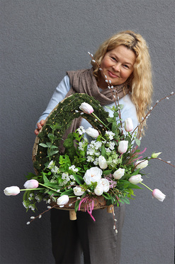 Easter Doriana, dekoracja nagrobna z tulipanami, wys.50/66cm