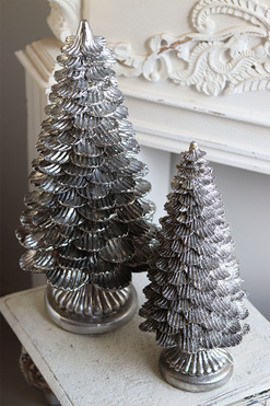 Christmas Luxury A, srebrna choinka, figurka świąteczna, wys. 49cm