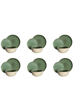 Zen Mint, komplet obiadowy dla 6 osób, 18 elementów