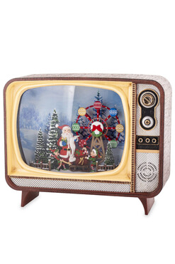 Xmas Show, świąteczna pozytywka telewizor LED, wym.17.5x21x12cm