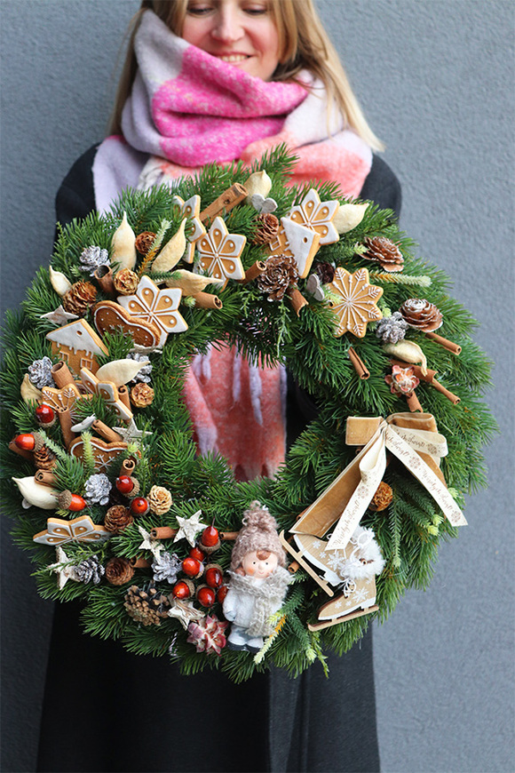 Pieczemy Pieniki, duży bożonarodzeniowy wianek, śr.45cm