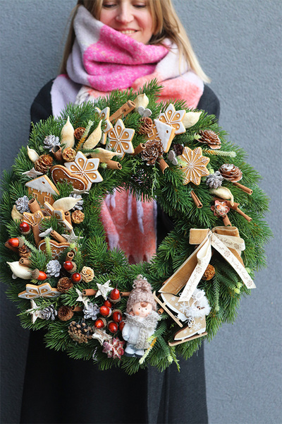 Pieczemy Pieniki, duży bożonarodzeniowy wianek, śr.45cm