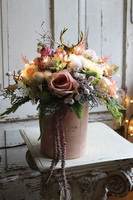 Beigenata 2 LED, flowerbox świąteczny z bawełną