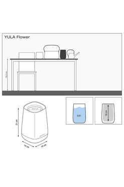 Yula Flower, wazon na kwiaty, szary, wys.21cm