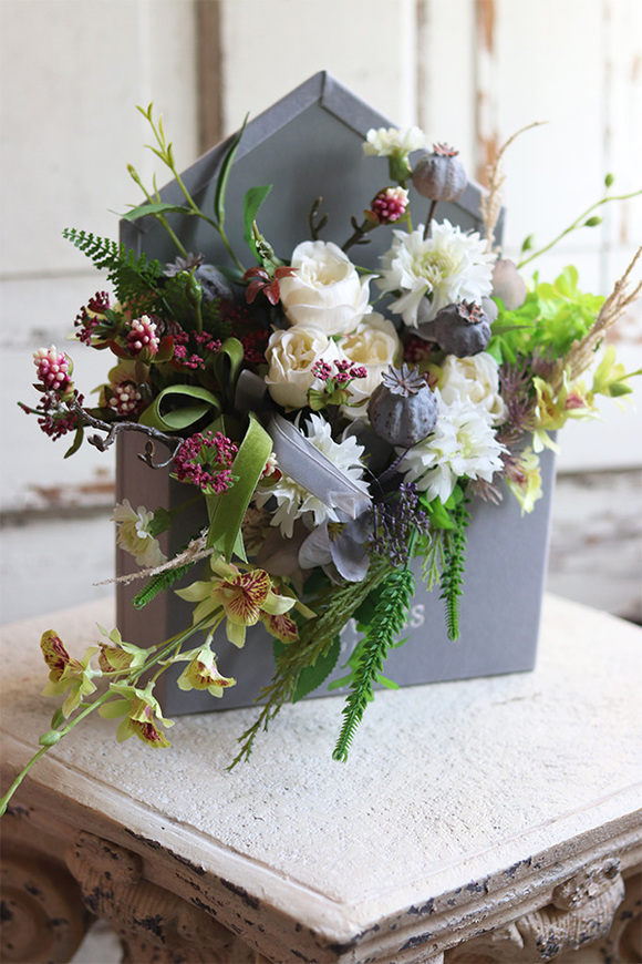 bardzo urocza koperta / welurowy flowerbox, Rejoli, wym.30x35cm