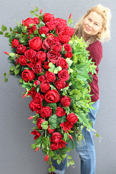 Luiza Neo, bogata wiązanka nagrobna, dł.102cm