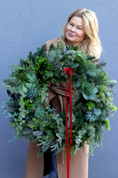 Świąteczny Las, nowoczesny wianek z szyszkami