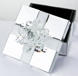 Crystallis Lotos, szklane puzderko / szkatułka na drobiazgi, wym.13x15.5x15.5cm