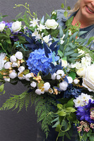 Malediwy Blue, niebieska girlanda na stół, dł.140cm 