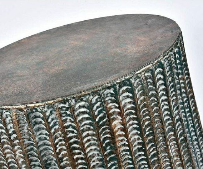 OD RĘKI GoldLine, stołek metalowy / stolik, wym.50x50x60.5cm 