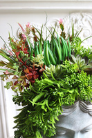 Driada, kompozycja sukulenty w głowie