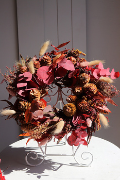 Boho Merrie, dekoracyjny wianek ze stabilizowanych roślin, śr.30cm 