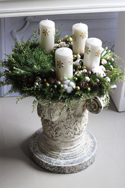 Krissa Nature, adwentowy wianek stroik z czterema świecami