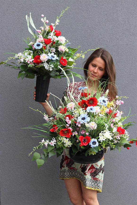 Mazowsze, bukiet nagrobny we wkładzie do flakonu